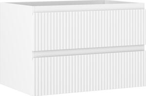 Mexen Rivel, mobilier de baie sub lavoar 70 cm, 2 sertare, canelat, alb mat, 91A20-07047-2-BFF01