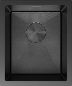 Chiuvetă Mexen Trixo, din oțel inoxidabil cu 1 cuvă, 370 x 440 mm, neagră, model fagure, 6412371000-70HC