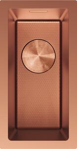 Chiuvetă Mexen Trixo, din oțel inoxidabil cu 1 cuvă, 230 x 440 mm, cupru periat, model fagure, 6411221000-65HC