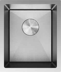 Chiuvetă Mexen Trixo, din oțel inoxidabil cu 1 cuvă, 370 x 440 mm, oțel periat, model fagure, 6412371000-01HC