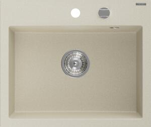 Mexen Oscar, chiuvetă granit cu 1 cameră 580x490x205 mm, bej, 6519581000-69