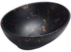 Mexen Elza, chiuveta blat 40,5x33x14 cm, imitatie piatra-negru, 21014097
