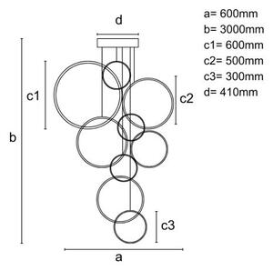 Lustră LED dimabilă pe cablu LED/290W/230V 3000-6500K + telecomandă