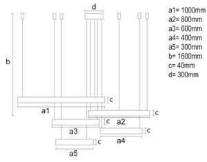 Lustră LED dimabilă pe cablu LED/220W/230V 3000-6500K + telecomandă