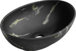 Mexen Elza, chiuveta blat 405x330x140 mm, imitatie piatra neagra, 21014084