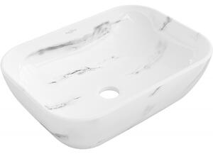 Mexen Rita, chiuveta blat 455x325x135 mm, imitatie piatra alb-alb, 21084582