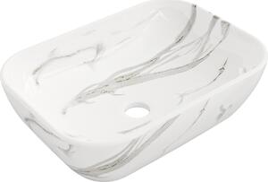 Mexen Rita, chiuveta blat 455x325x135 mm, imitatie piatra alba, 21084584