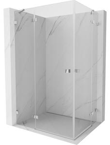 Duș cu balamale Mexen Lunar Duo 115 x 80 cm, sticlă transparentă de 8 mm, profil cromat, 834-115L-080P-01-00