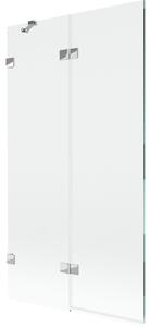 Mexen Lunar, paravan de cadă cu 2 aripi stânga 100 x 150 cm, sticlă transparentă, crom, 897-100-100-01-00-L