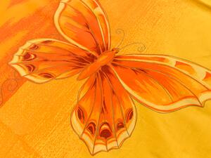 Lenjerie de pat bumbac ORANGE BUTTERFLY galben-portocaliu Dimensiune lenjerie de pat: 70 x 90 cm | 140 x 200 cm