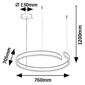 Lustră LED pe cablu Rabalux 72115 SILNORA LED/45W/230V 3000/4000/6500K