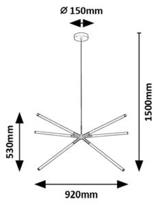 Lustră LED pe cablu Rabalux 72168 NIVARO LED/36W/230V 3000K