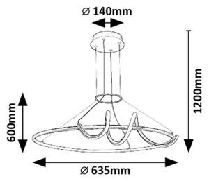 Lustră LED dimabilă pe cablu Rabalux 72022 MENAZI LED/46W/230V 3000-6500K + telecomandă