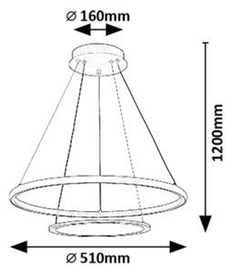 Lustră LED dimabilă pe cablu Rabalux 72040 JASERO LED/42W/230V 3000-6500K + telecomandă