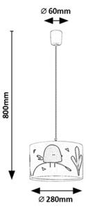 Lustră pe cablu pentru copii Rabalux 72069 FOWLY 1xE27/40W/230V