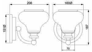 Aplică LED pentru baie AINSLEY 1xG9/3W/230V IP44 Elstead HK-AINSLEY1-BATH