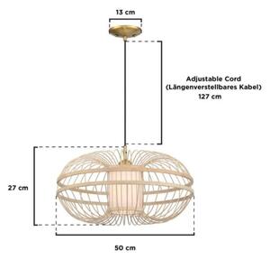 Lustră pe cablu Westinghouse 61255 TULCEA 1xE27/60W/230V bambus