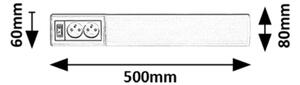 Corp de iluminat LED cu prize pentru corpuri de bucătărie Rabalux 78040 BATH 2E LED/10W/230V 4000K 50 cm alb
