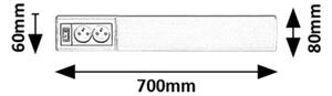Corp de iluminat LED cu prize pentru corpuri de bucătărie Rabalux 78041 BATH 2E LED/15W/230V 4000K 70 cm alb