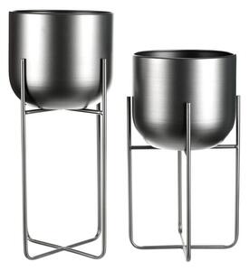 Set suporturi din metal pentru flori Moderny, gri,2 buc