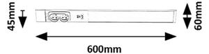 Corp de iluminat LED cu prize pentru corpuri de bucătărie Rabalux 78042 BILAL E LED/18W/230V 4000K 60 cm alb