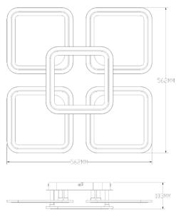 Plafonieră LED dimabilă Zuma Line MS232150R-WH STELLAR LED/55W/230V 3000-6000K alb + telecomandă