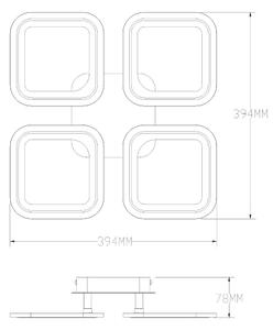Plafonieră LED dimabilă Zuma Line MS232040R-BK STELLAR LED/30W/230V 3000-6000K negru + telecomandă