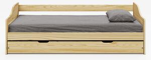 KONDELA Pat cu pat suplimentar extensibil, din lemn masiv, 90x200, LAURA NEW