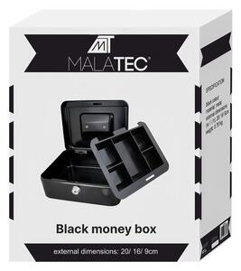 Cutie metalica pentru depozitat bani si documente, 2 chei incluse, 20x16x9cm, negru