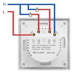 Immax NEO 07550L - Întrerupător SMART cu 2 butoane 230V