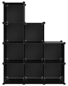 Organizator cub de depozitare, 9 cuburi, negru, PP