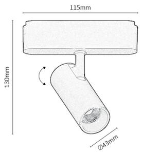 Spot LED pentru sistem de șină monofazic Rabalux 70104 LiTrack LED/10W/24V 3000K
