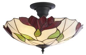 Endon 111896 - Lustră de tavan aplicată Tiffany BOTANICA, 3 x E27, 10 W, 230 V, diametru 45 cm