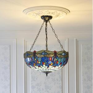 Endon 112250 - Lustru suspendat pe lanț Tiffany DRAGONFLY 3xE27/60W/230V, diam. 50 cm