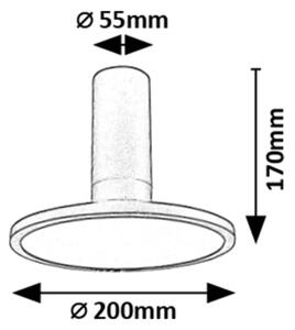 Rabalux 71323 - Plafonieră LED OVIDIA LED/20W/230V 3000K neagră