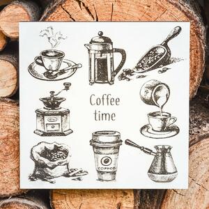 DUBLEZ | Tablou din lemn pentru bucătărie - Cafea