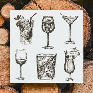 DUBLEZ | Tablou din lemn pentru bar - Băuturi de vară