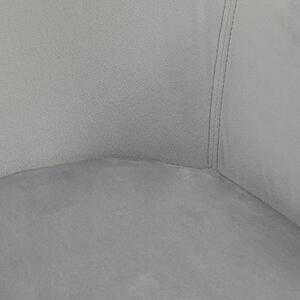 HOMCOM Set 2 Scaune de Sufragerie cu Picioare din Lemn, Scaune de Bucatarie Capitonate cu Cotiere din Tesatura Catifelata, 54x57x80cm, Gri