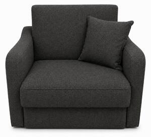 Fotoliu SAMY extensibil, cu lada de depozitare, stofa gri închis , cadru metalic, 103x100x92 Stofa, Gri Inchis