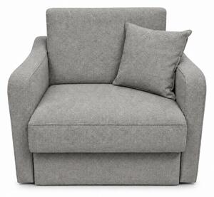 Fotoliu SAMY extensibil, cu lada de depozitare, stofa gri , cadru metalic, 103x100x92 Stofa, Gri