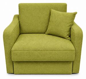 Fotoliu SAMY extensibil, cu lada de depozitare, stofa verde, cadru metalic, 103x100x92 Stofa, Verde