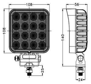 LED spot auto OSRAM 64W 10-30V IP68 5700K
