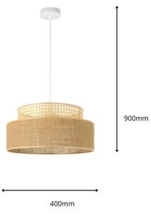 Lustră pe cablu BOHO 1xE27/60W/230V bej