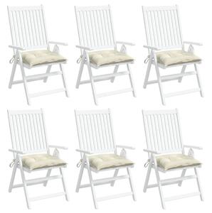 Perne de scaun, 6 buc., alb crem, 40x40x7 cm, textil oxford