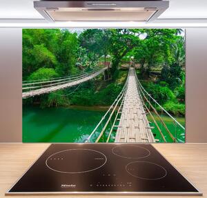 Panou sticlă decorativa bucătărie Pod peste râul
