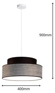 Lustră pe cablu GRACE 1xE27/60W/230V negru/gri
