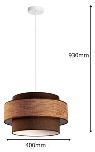 Lustră pe cablu GRACE 1xE27/60W/230V maro/bej