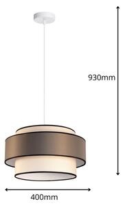 Lustră pe cablu GRACE 1xE27/60W/230V crem/maro