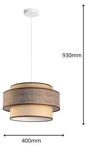 Lustră pe cablu GRACE 1xE27/60W/230V bej/maro