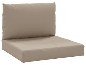 Perne de canapea din paleți, 2 buc., gri taupe, material textil
